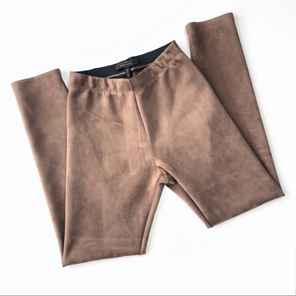 BCBG Max Azria Brown Faux Suede Legging High Waist